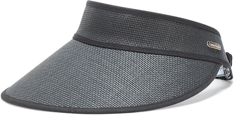 Calvin Klein Women's Wide Brim Straw Visor