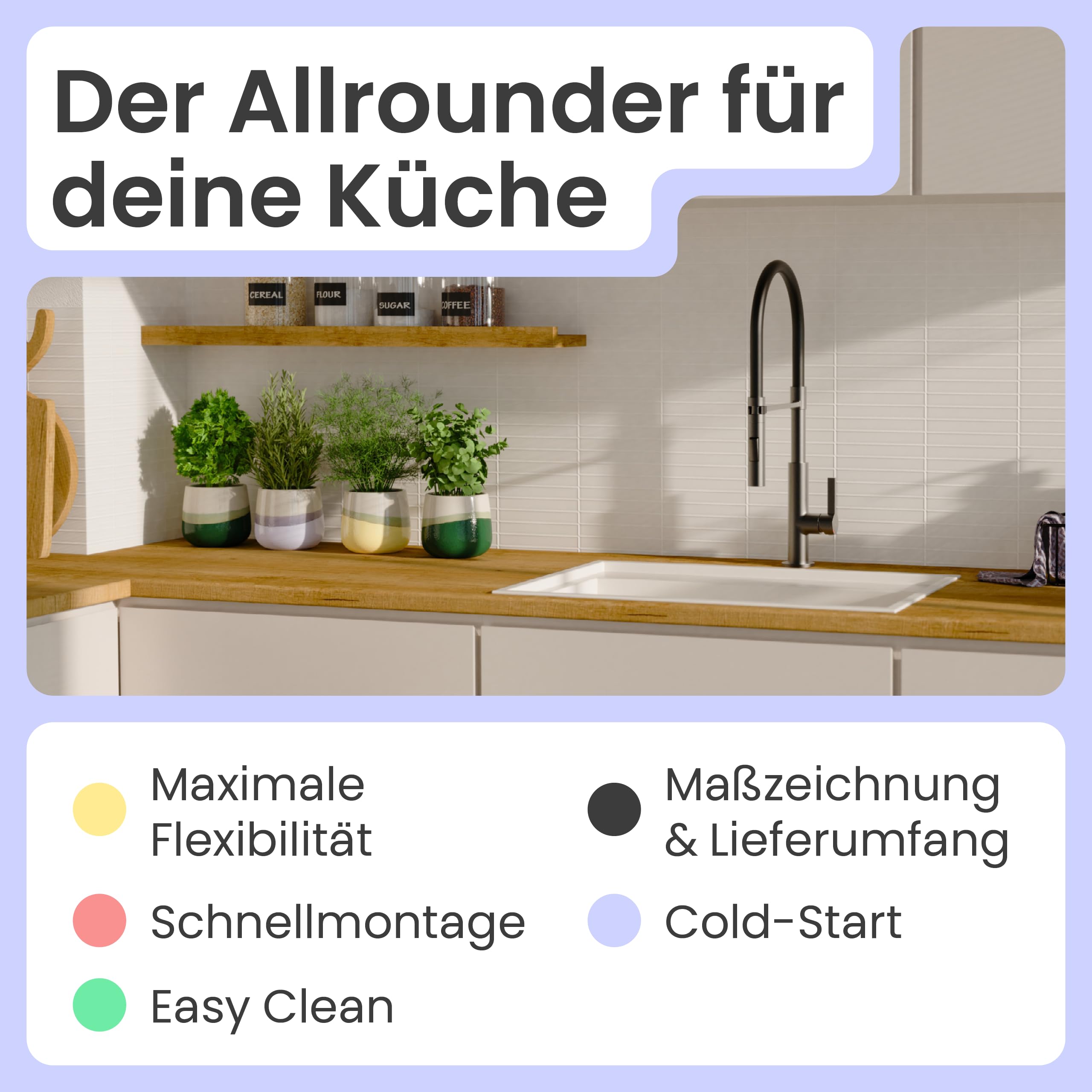 instmaier Nova | Küchenarmatur mit flexibler Geschirrbrause | Graphit matt | Wasserhahn Küche 360° schwenkbar | Spültischarmatur mit 2 Strahlarten | Mischbatterie