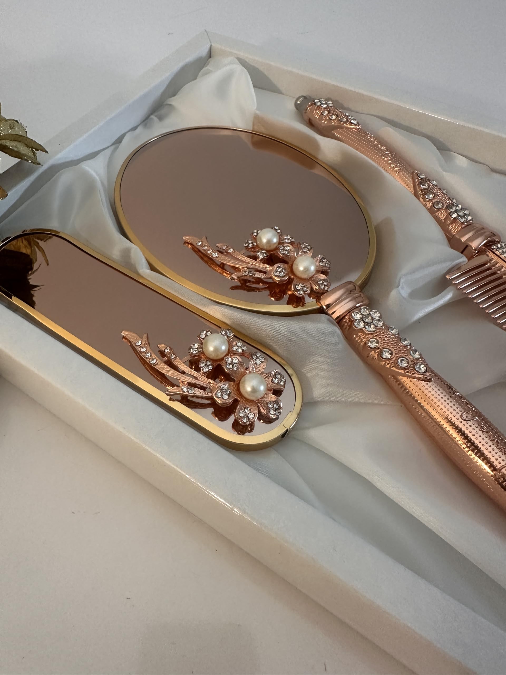 Amazon.co.jp: メイクアップ バニティ ミラー コーム ヘアブラシセット  