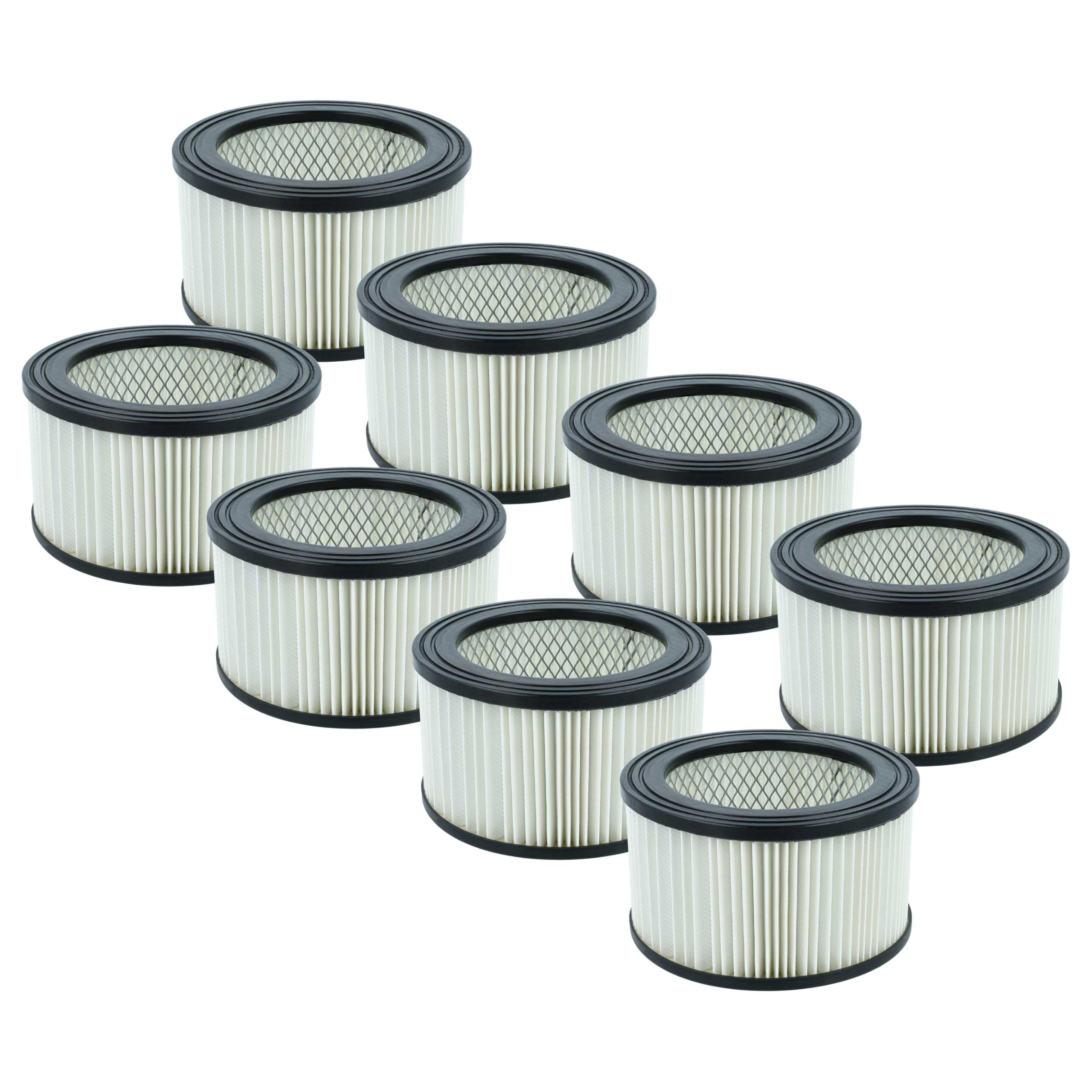 vhbw 8x filtro a pieghe piatte compatibile con Oxeo 1200W aspiracenere - nero/bianco, lavabile