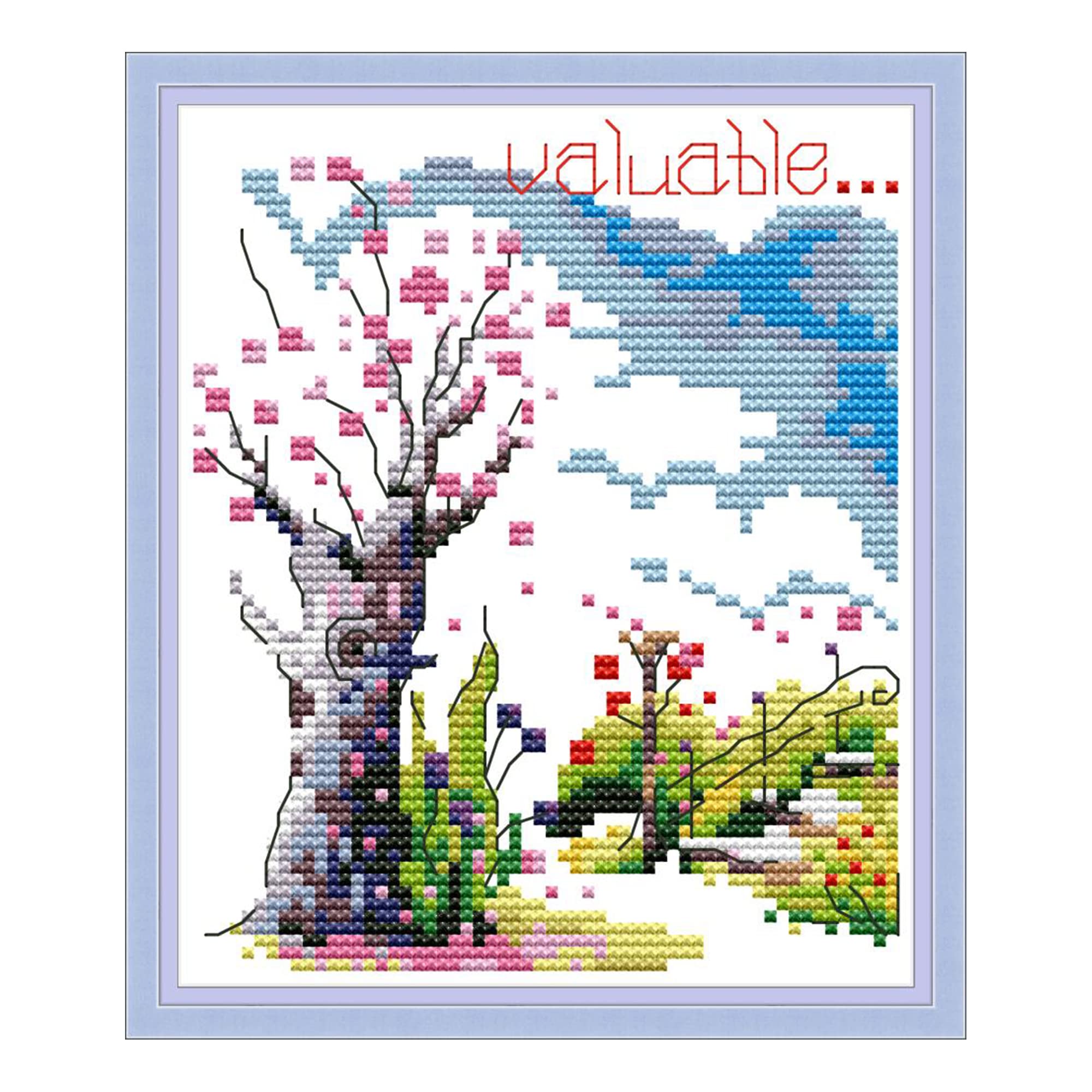 Howie's Needlepoint 14CT Pre-Printed Cross Stitch Kits,Embroidery Patterns Starter Kits,Needlepoint Kits - Winter
