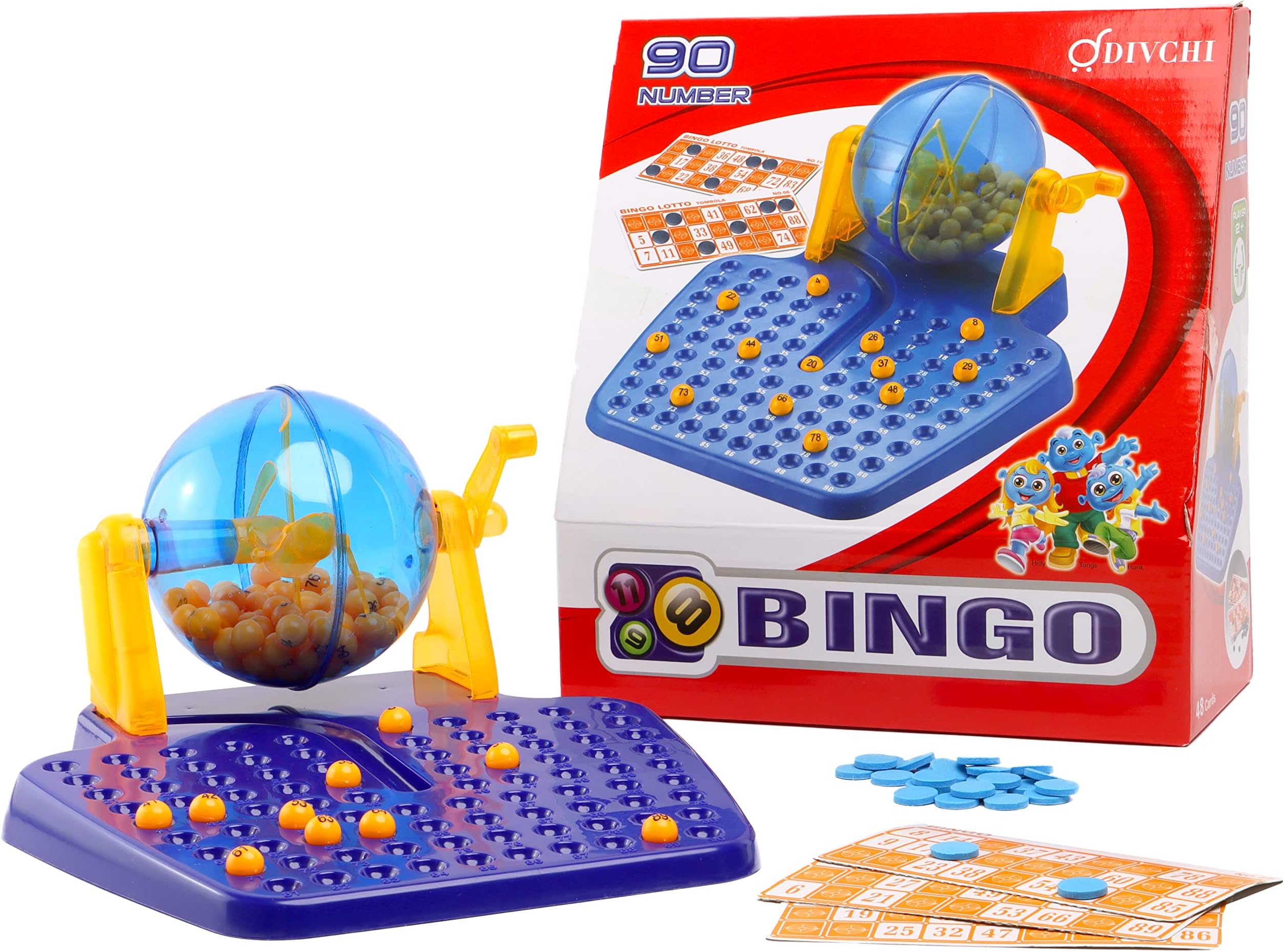 – DIVCHI Bingo Game Set - Complete with Bingo Balls, and Bingo Cards, Bingo machine