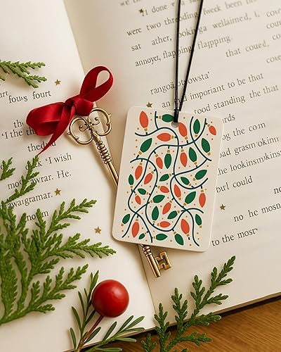 Miniatura 5 de Hohoho - Ambientador de Navidad retro bohemio para automóvil, 4 piezas, luces de árbol de Navidad, ambientador colgante para autos, armario, cajón,