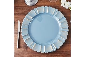 Efavormart Set Of 6 Blue Chargers For Dinner Plates