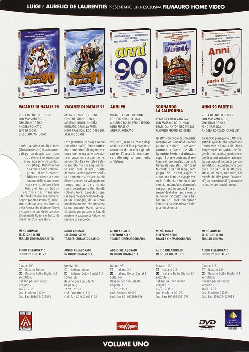 Anni'90 Vol.1 (Box 5 Dvd)