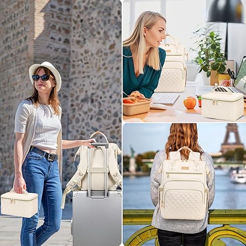 Miniatura 7 de Lunch Backpack, 15.6 inch Laptop Backpack with Insulated Lunch Bag, Backpack Cooler for Women, Large Travel Backpack Lunch Box Compartment, Work