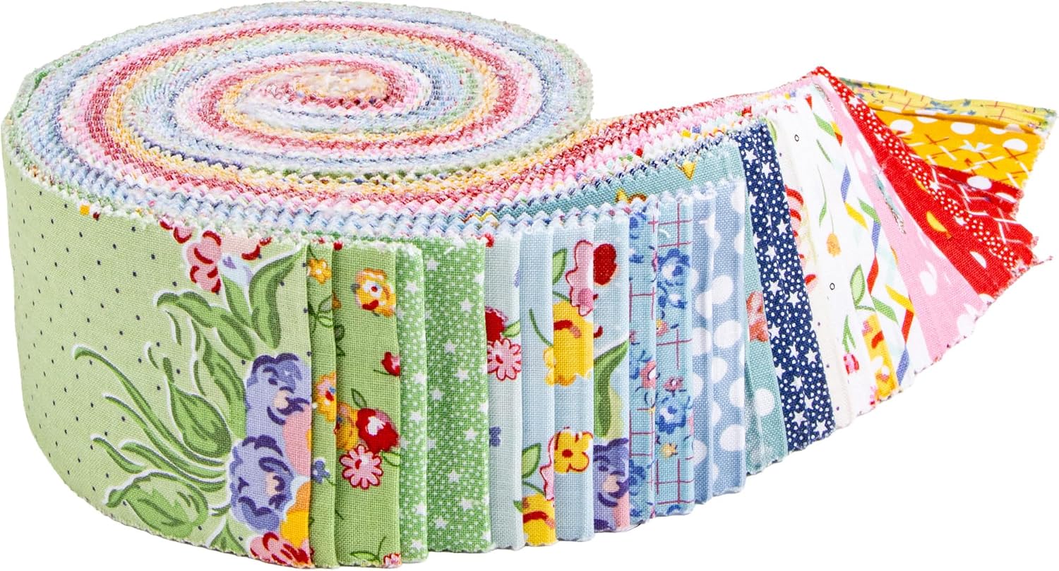 American Jane Dear Sweethearts Rolie Polie 40 2.5-inch Strips Jelly Roll Riley Blake RP-18090-40