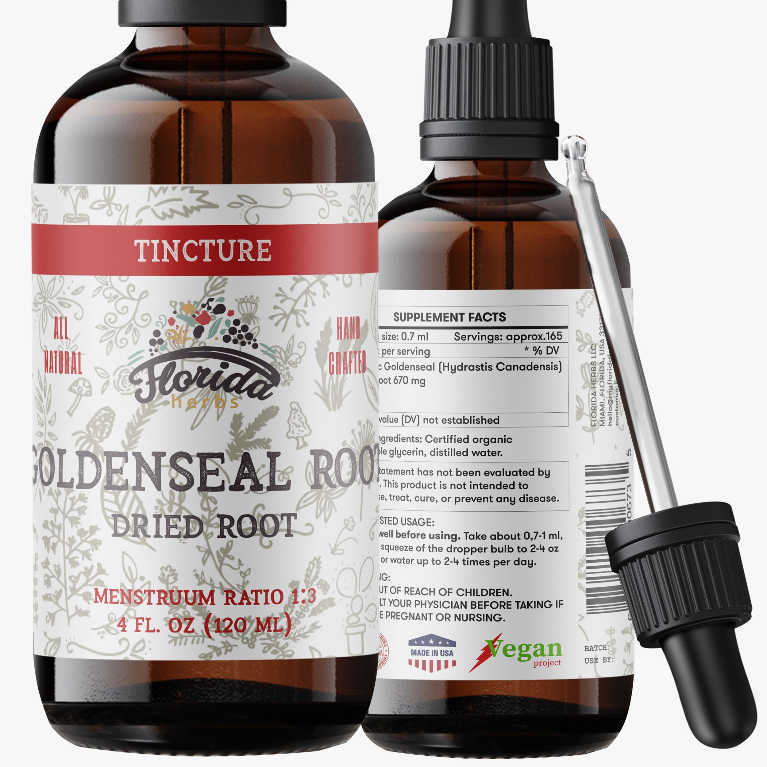 Goldenseal Tincture 4 oz by Florida Herbs