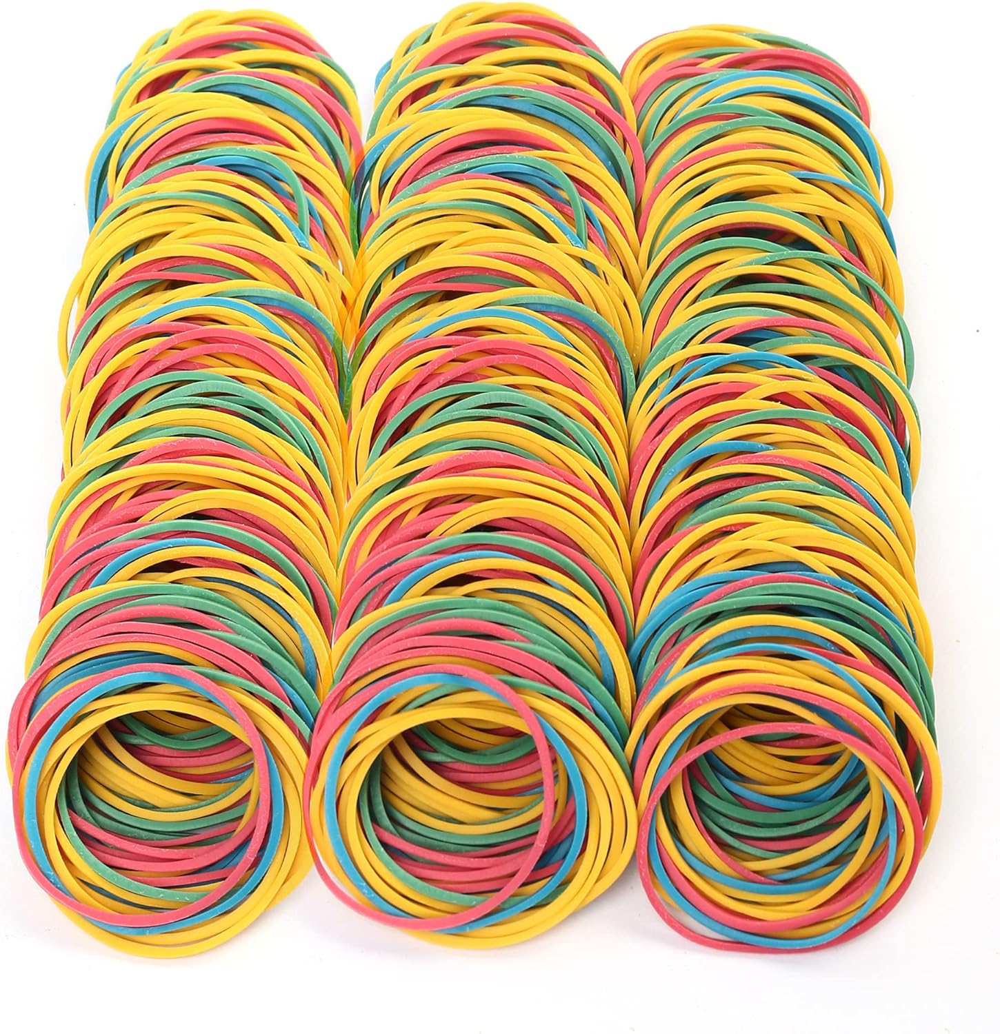 LotFancy 600Pcs Multicolor Rubber Bands 1.77” (45mm), Elastic Durable Stretchy Colorful Rubber Bands for Tie Dye, Office Supplies