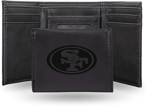 Rico Industries NFL Laser Engraved Trifold Laser Engraved Tri-Fold Wallet - Mens Accessory