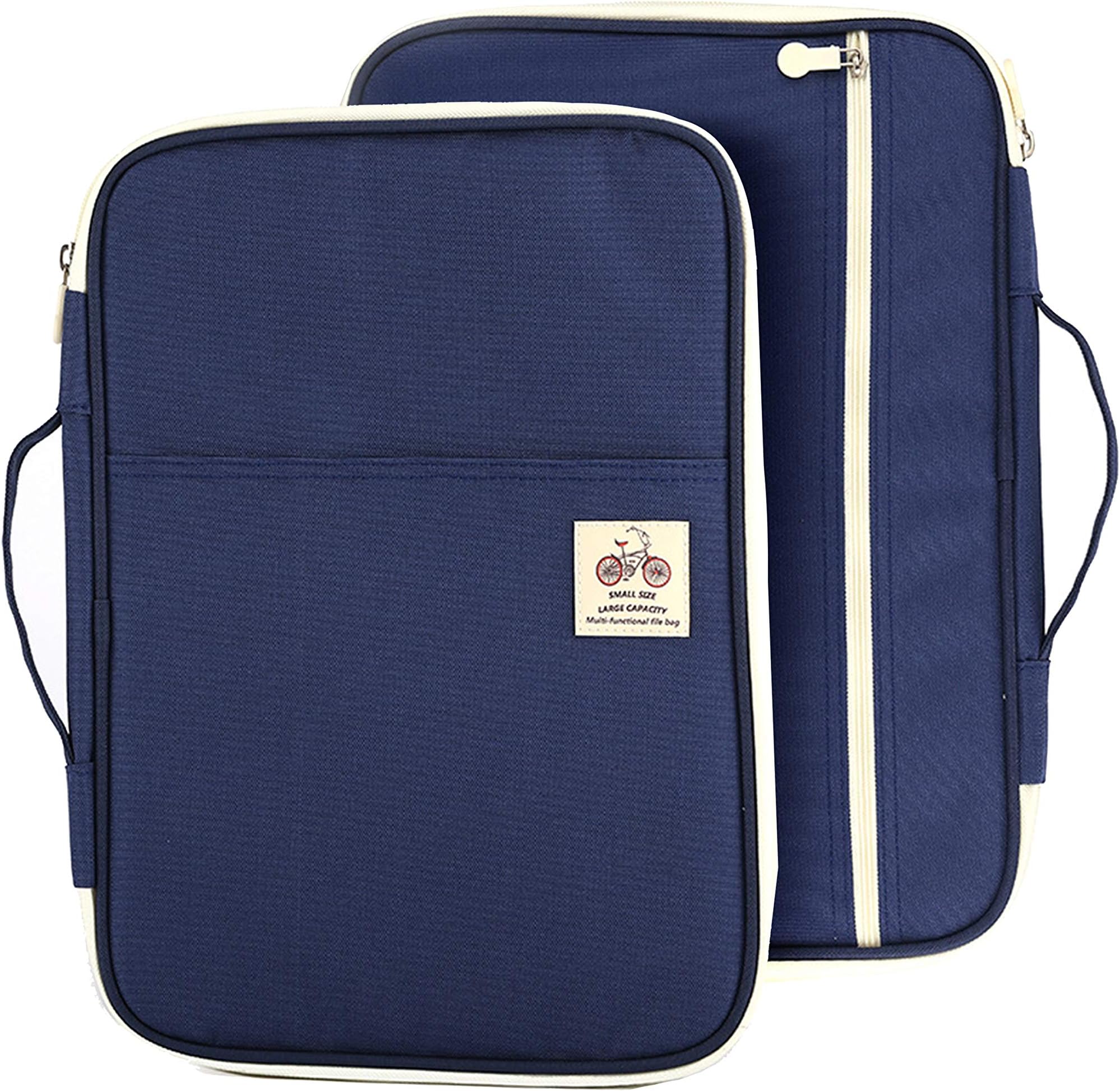 Lazyaunti Document Portfolio Padfolio Folders Organzier Binder Multi Function Waterproof Travel Pouch Zipper Case for Laptop, Ipad, Kindle, Notebook, Pen (Navy Blue)