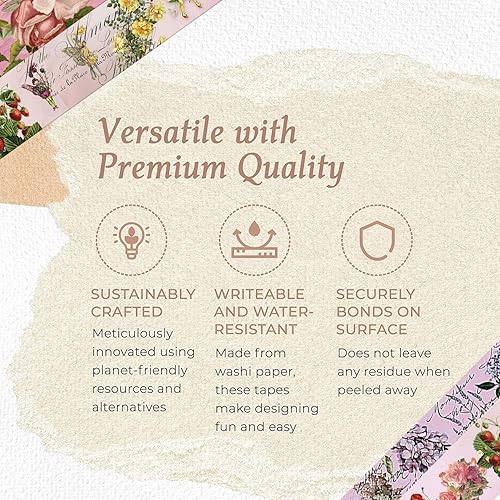 Miniatura 4 de Serenity Fair Cintas adhesivas washi de jardín de hadas (fiesta de té de jardín de rosas vintage de hadas)