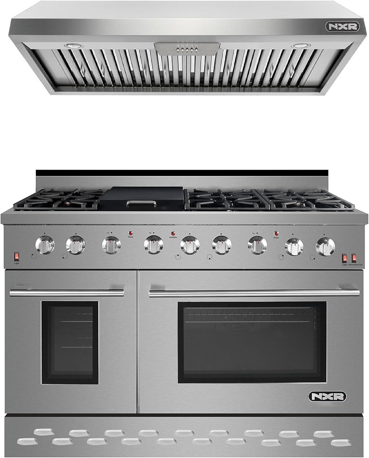 NXR SC4811 36" Natural Gas Range & EH4819 Under Cabinet Hood Bundle, Stainless Steel