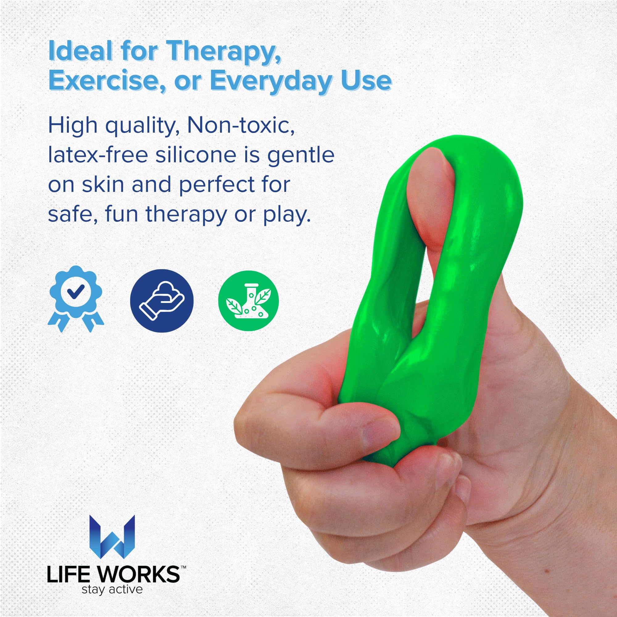 Adult Hand Therapy Putty, Grip Exercise, 4-Pack, Silicone — Amazon image 4