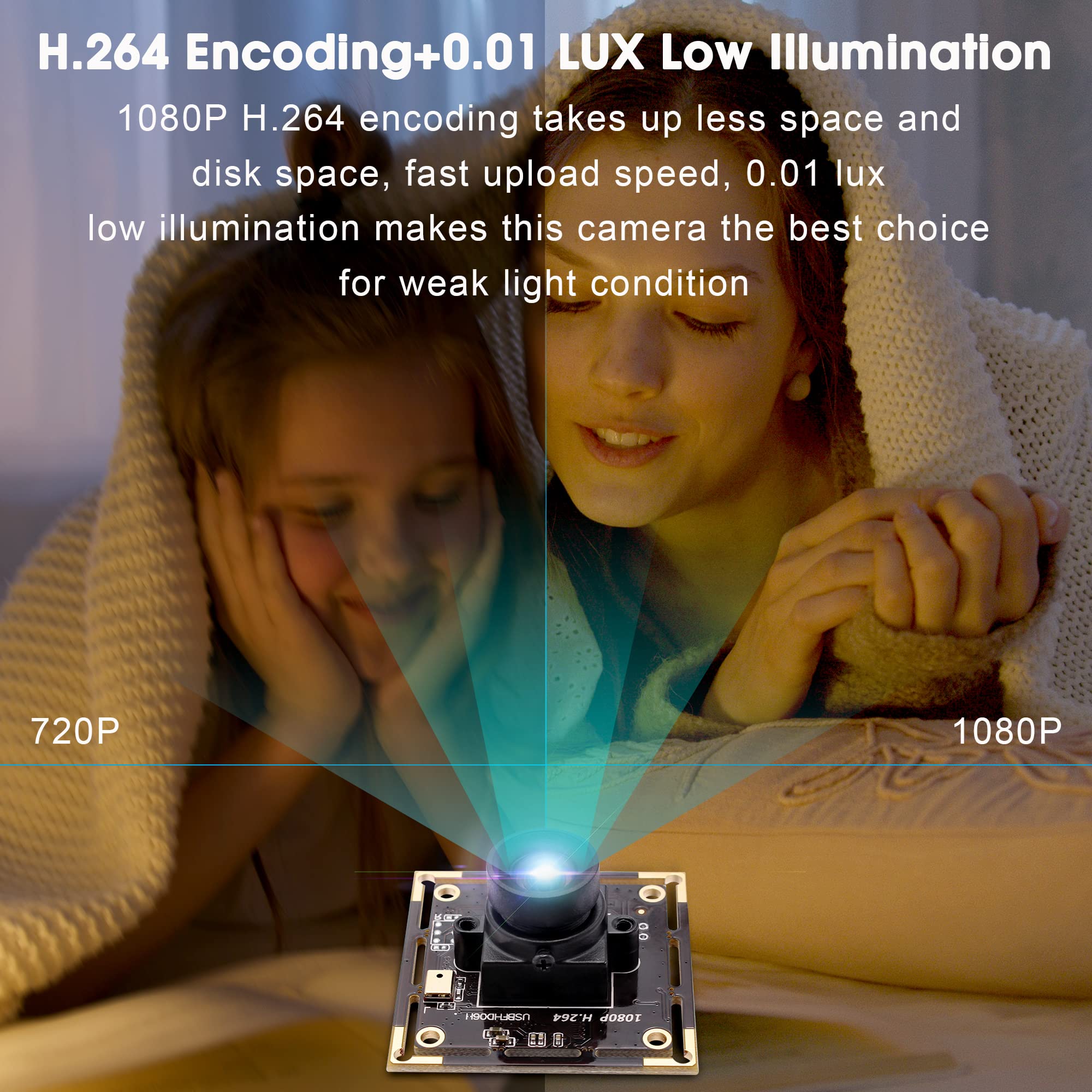 Módulo de cámara USB 1080P con lente de 100 grados sin distorsión, cámara USB pequeña de 2 MP con sensor IMX323, mini cámara web de video UVC con micrófono, compatible con Windows, Linux, Mac