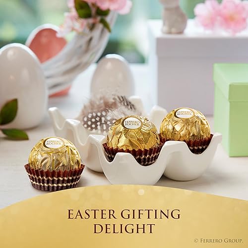 Miniatura 7 de Ferrero Rocher Gourmet Hazelnut Milk Chocolate Valentine's Day Gift Box, 42 Individually Wrapped Chocolates for Gifting, 18.5 oz