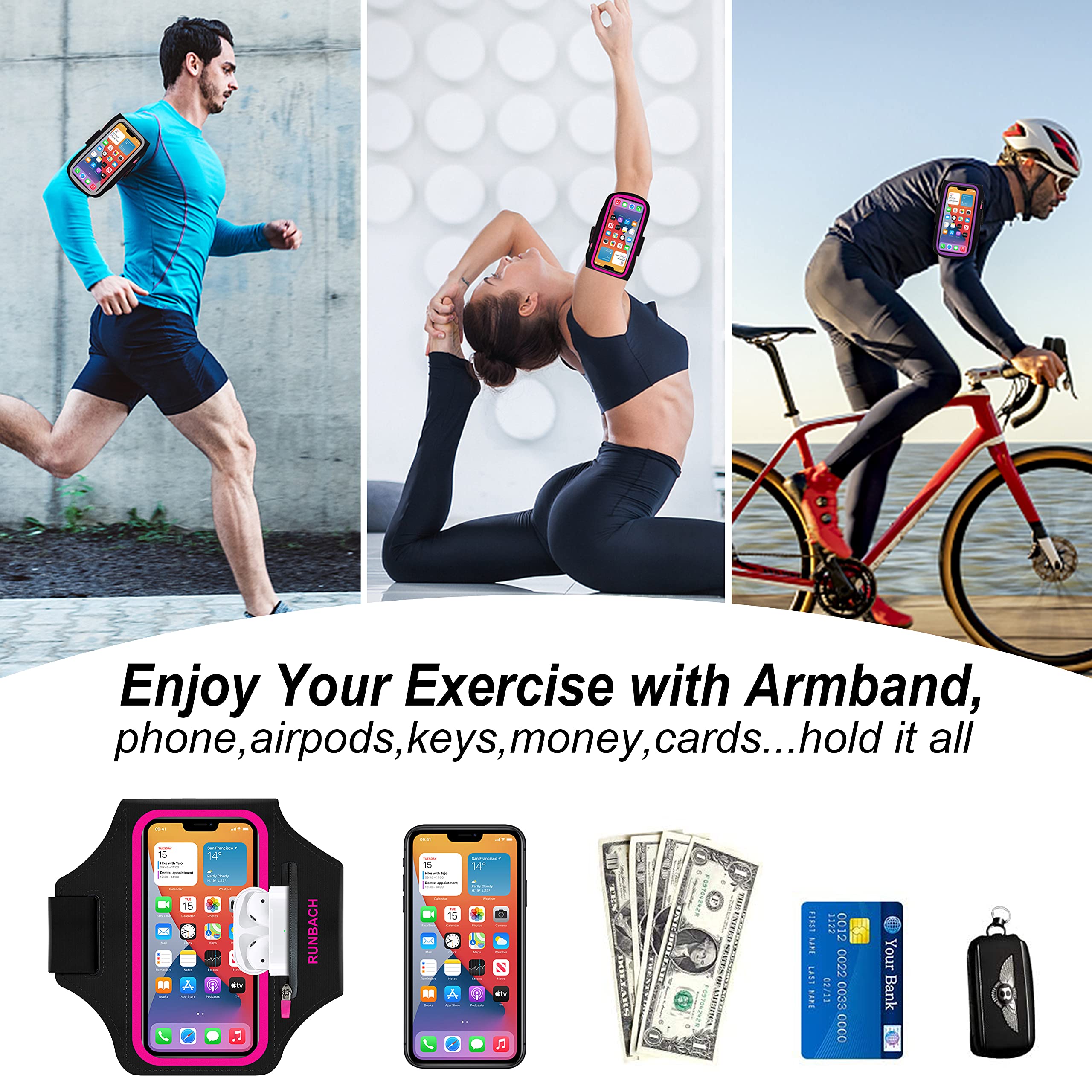 Iphone Arm Band For Runners Running Armband For IPhone 16, 15, 14