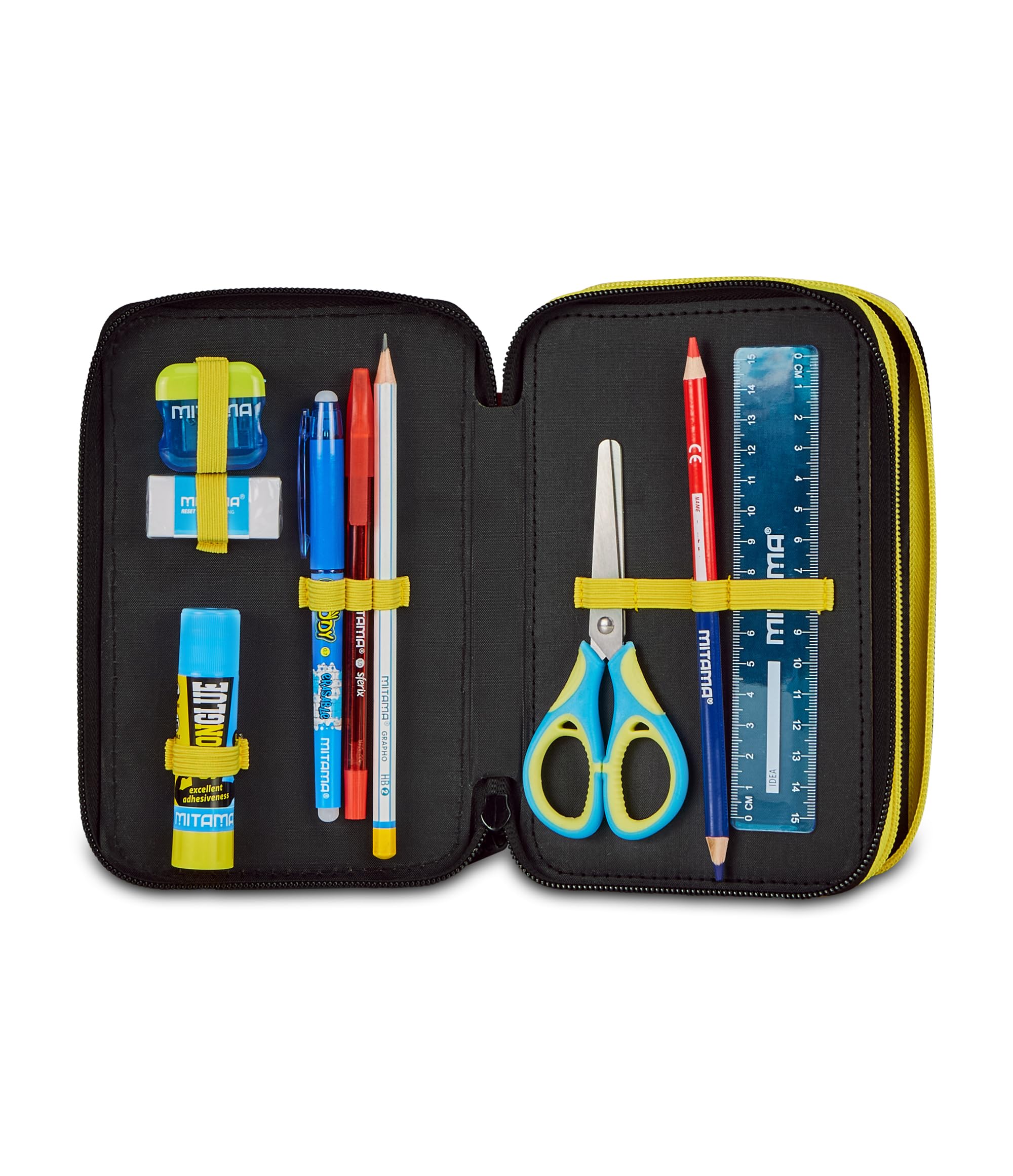 Seven Astuccio Scuola 3 Zip Roma, Rosso, Triplo Scomparto, 45 pezzi, Set cancelleria incluso, Accessori Zaino, Scuola elementare, Bambini e ragazzi, Calcio, Prodotto ufficiale