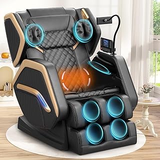Poltrona de massagem, poltrona para todo o corpo, 14 roelos, aquecimento para as costas e pernas, massagem nos pés, 8 airbags, altifalantes Bluetooth, controlo remoto tátil par