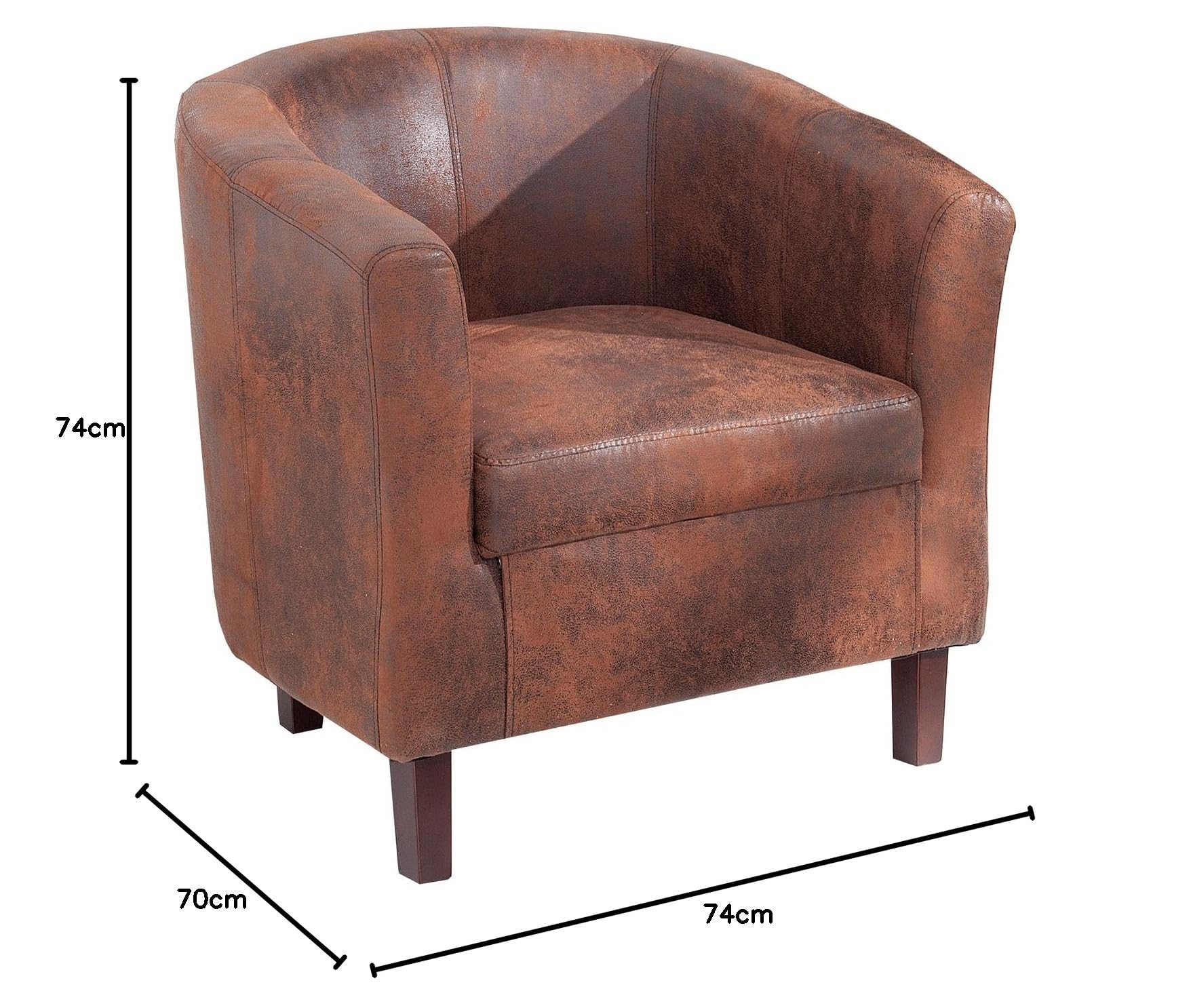 Riess Ambiente Design Sessel Hemingway Whisky-braun Massivholzbeine Kolonialstil Cocktailsessel Polstersessel