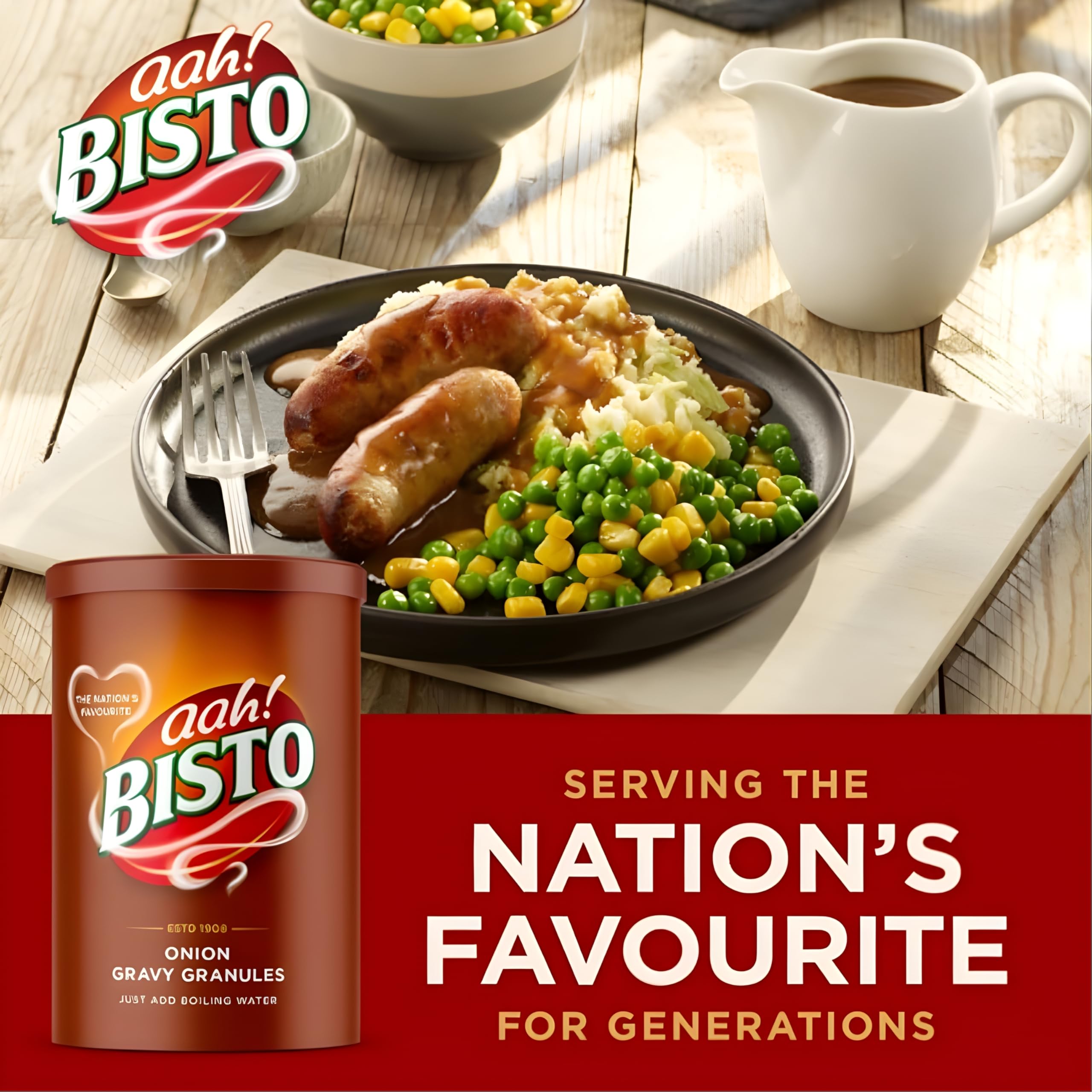 Bisto Onion Gravy Granules 190g Salsa Instantánea de Cebolla Gravy Inglesa Tradicional para Carnes y Asados