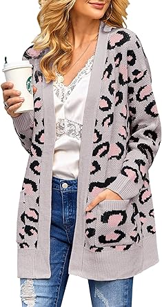 Leopard print chunky cardigan Clearance