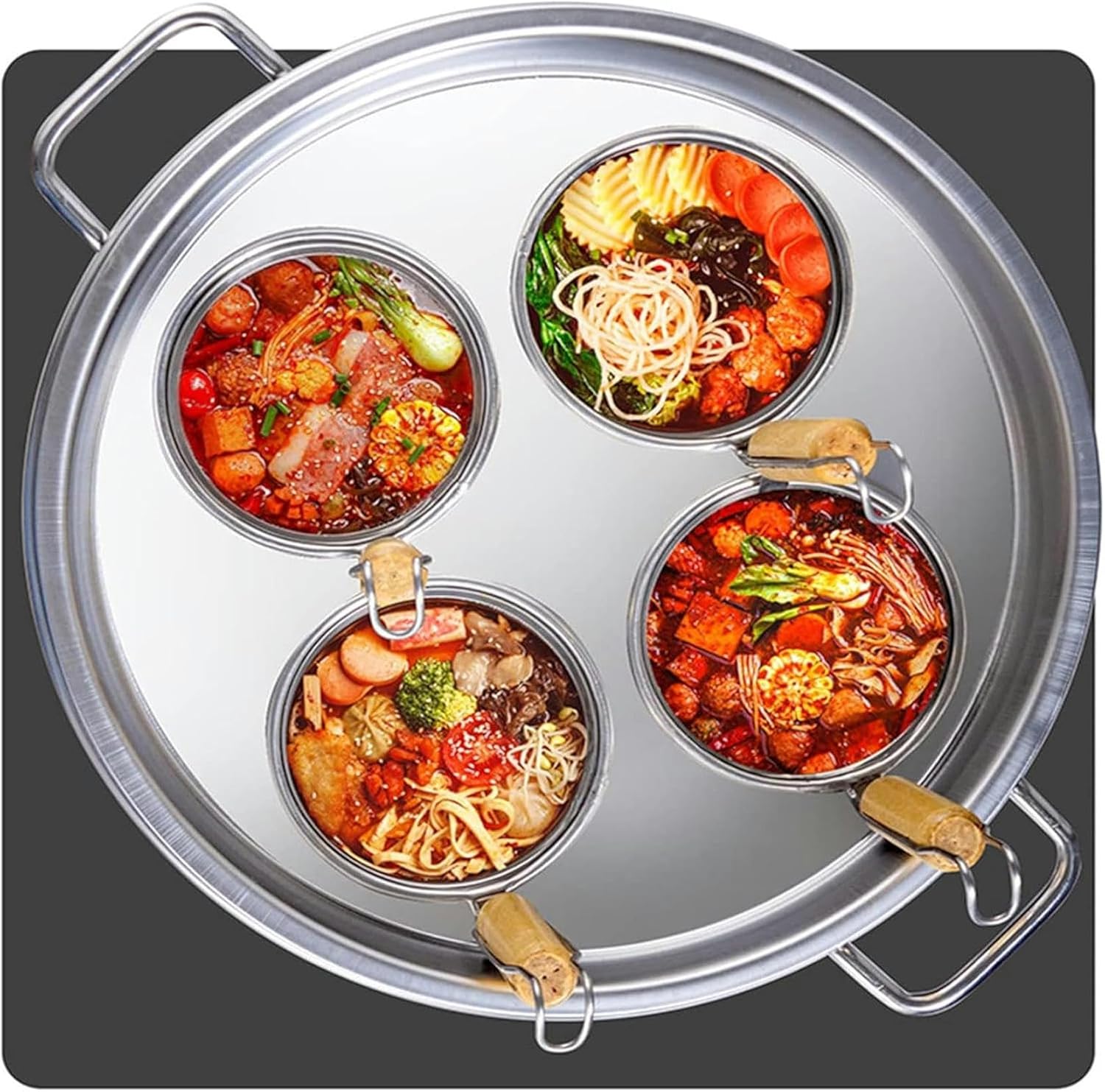 Stainless Steel Pasta Pot, Steamer for Cooking, Spaghetti Pot, Stock & Pasta Pots Multipots, Steamer Set with Basket with Lid, Induction Compatible,5holes-1, 4holes