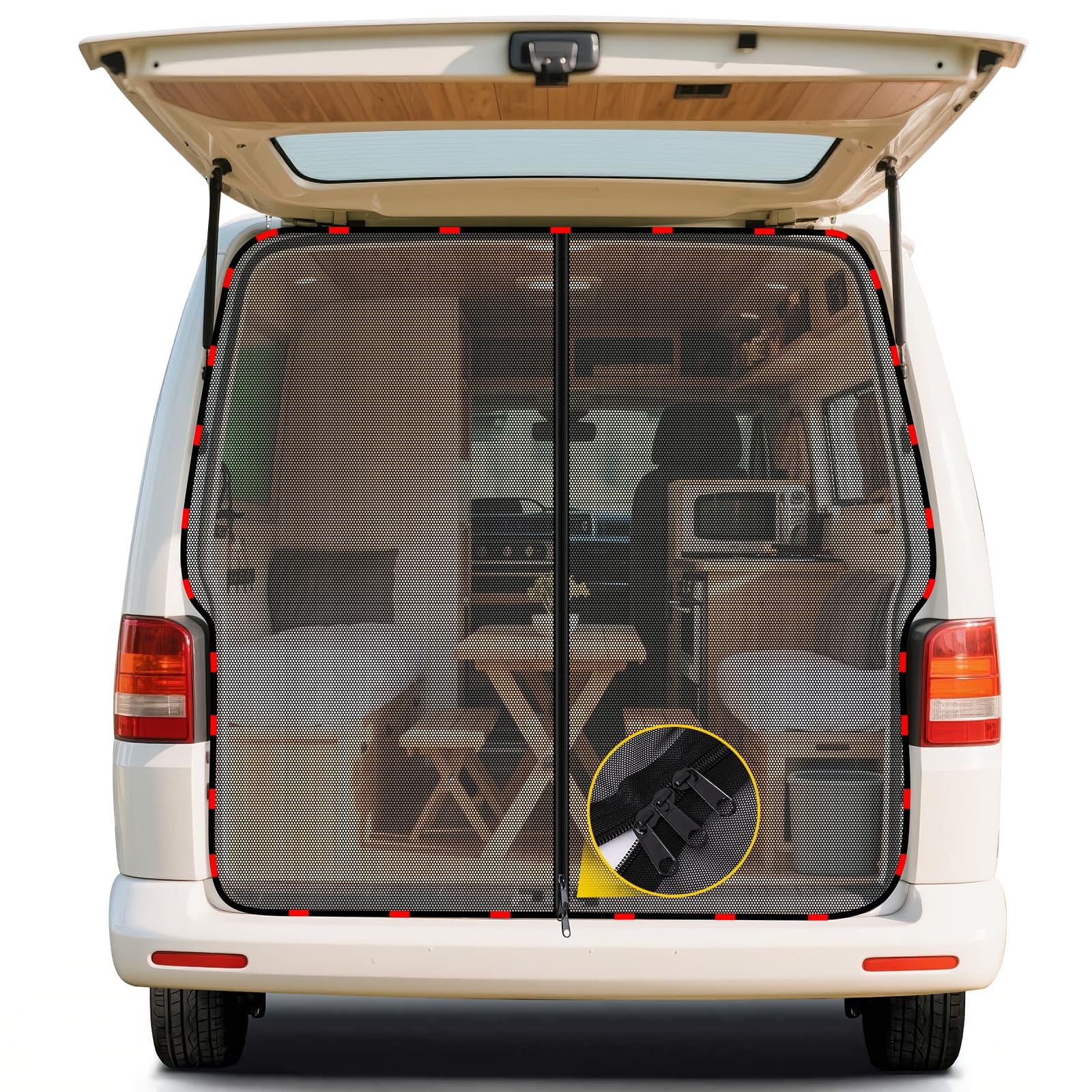 XCBYT Moskitonetz Auto Hintertür Kompatibel für VW T5 T6 | Insektennetz / Fliegengitter Perfekte Passform für VW T5 T6,Magnetbefestigung,feine Maschen
