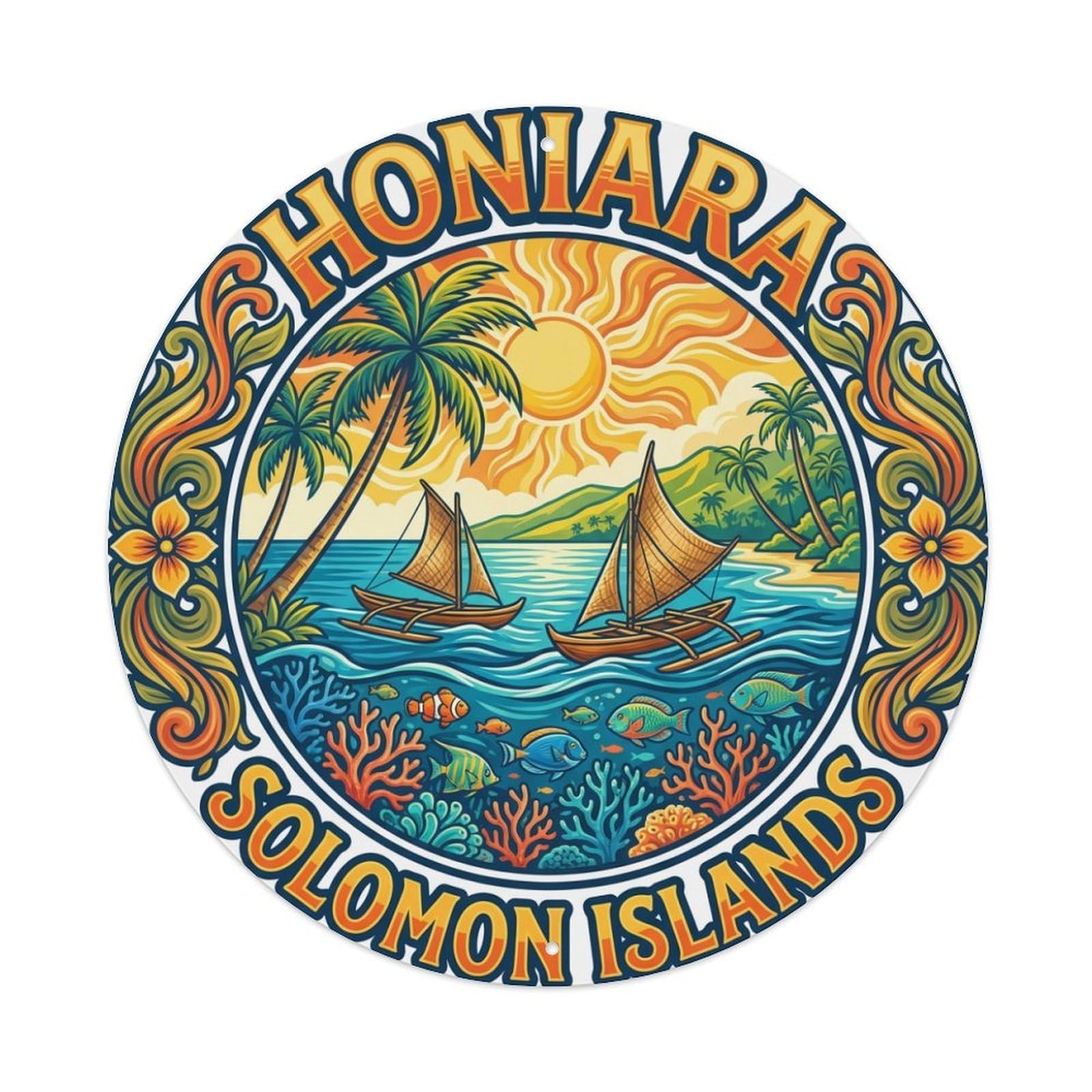 Retro Travel Solomon Islands Honiara Metal Tin Sign