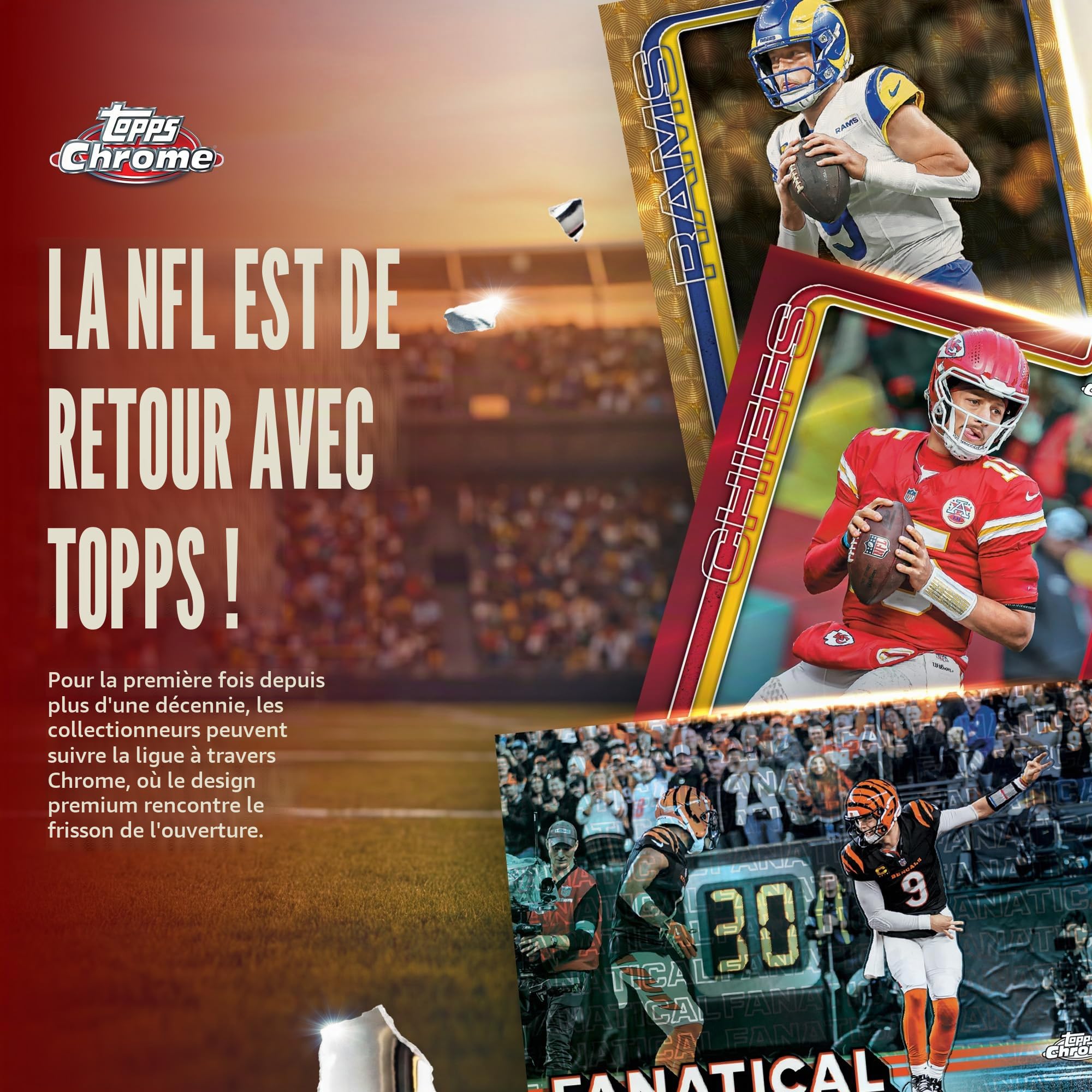 Ballon de football Topps chromé 2025 – scellé en usine – Mega Box