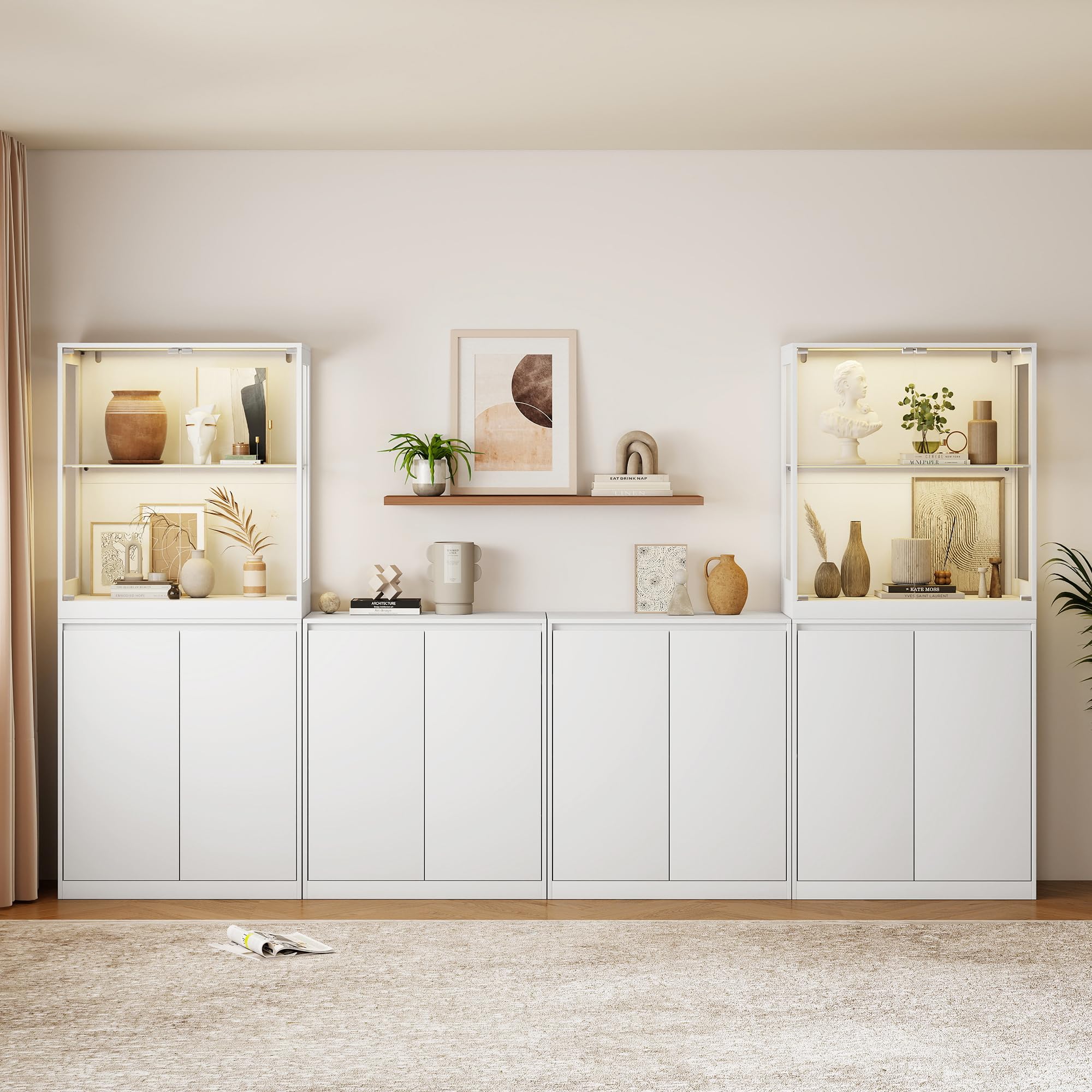 AMERLIFE 72" H DIY Modular Cabinet, 6-Piece Storage &amp; Display Units
