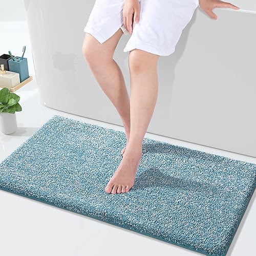 Yimobra Alfombras de baño, extra suaves y cómodas, antideslizantes, absorbentes de agua y gruesas, lavables a máquina, alfombras peludas para ducha