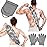 Anezus Exfoliating Back Scrubber Bath Gloves Set, Exfoliating Shower Towel with Shower Gloves for Body Scrub, Back Cleaner Wash Gloves to Remove Dead Skin (Grey)
