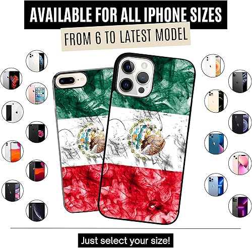 Miniatura 2 de Smoky - Funda con diseño de bandera de México, estilo humo y orgullo mexicano, compatible con iPhone 13 Mini, duradera y antideslizante, goma de