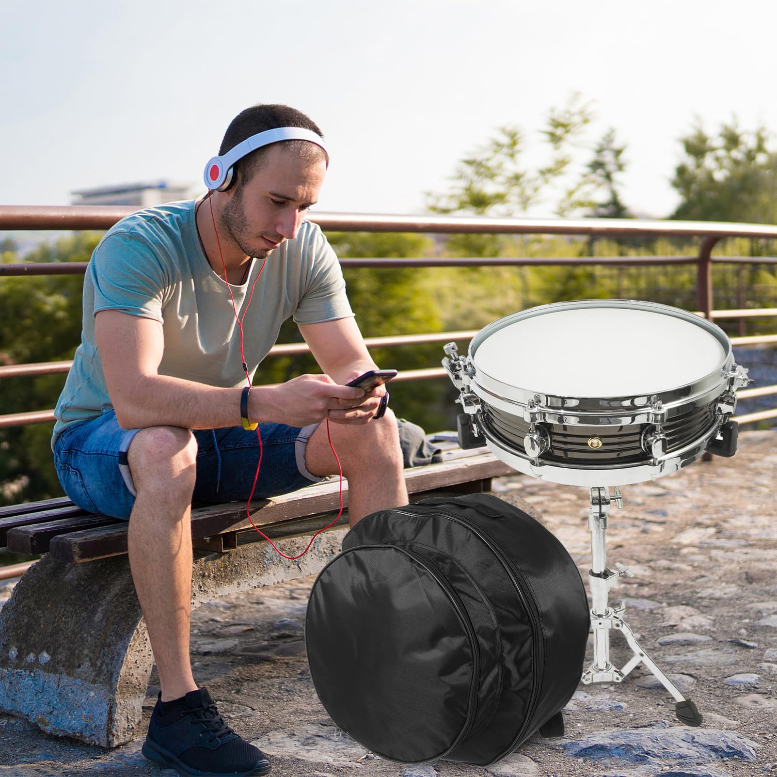 ERINGOGO Snare Drum Backpack Portable Oxford Cloth Carry Bag for Snare Drummer Lightweight Utility Tote for Storage and Travel Reliable Protection for Drums and Accessories