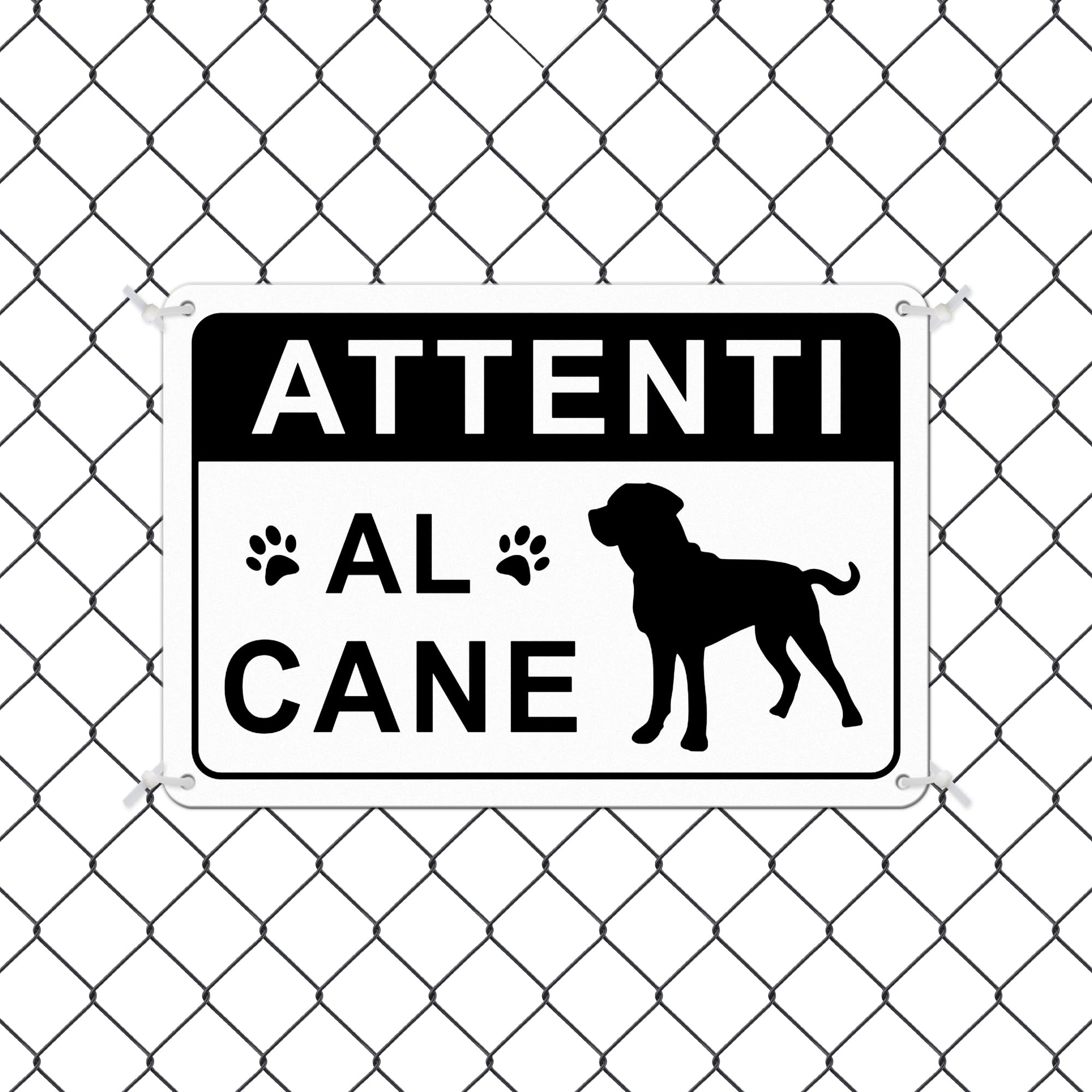 TAKULA Cartello Attenti al Cane Professionale 22x15cm - Alluminio Riflettente con Adesivo Forte - Impermeabile e Antigraffio - Ideale per Cancelli e Giardini