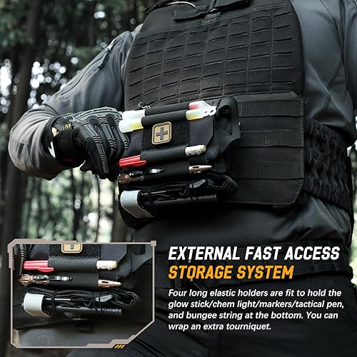 Miniatura 5 de LIVANS Molle Medical IFAK - Bolsa táctica de primeros auxilios, bolsa vacía IFAK para cinturón de servicio Micro IFAK, bolsa de cinturón mini EMT,