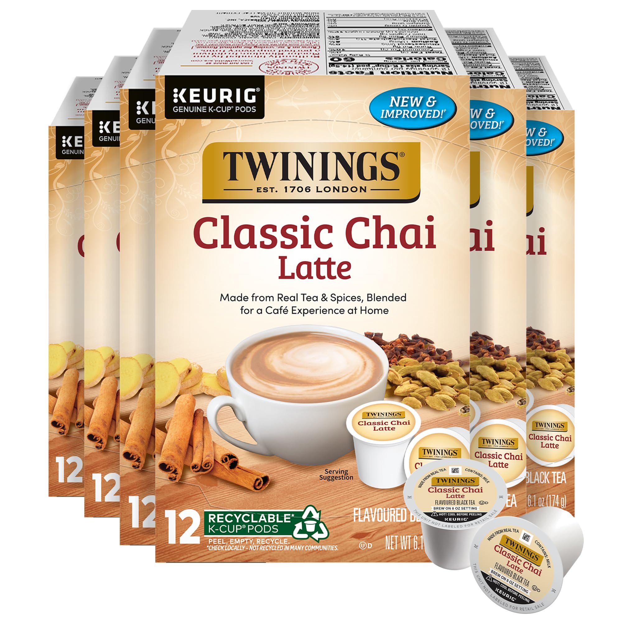Amazon.com: Twinings Chai Latte Black Tea 72 K-Cup Pods for Keurig