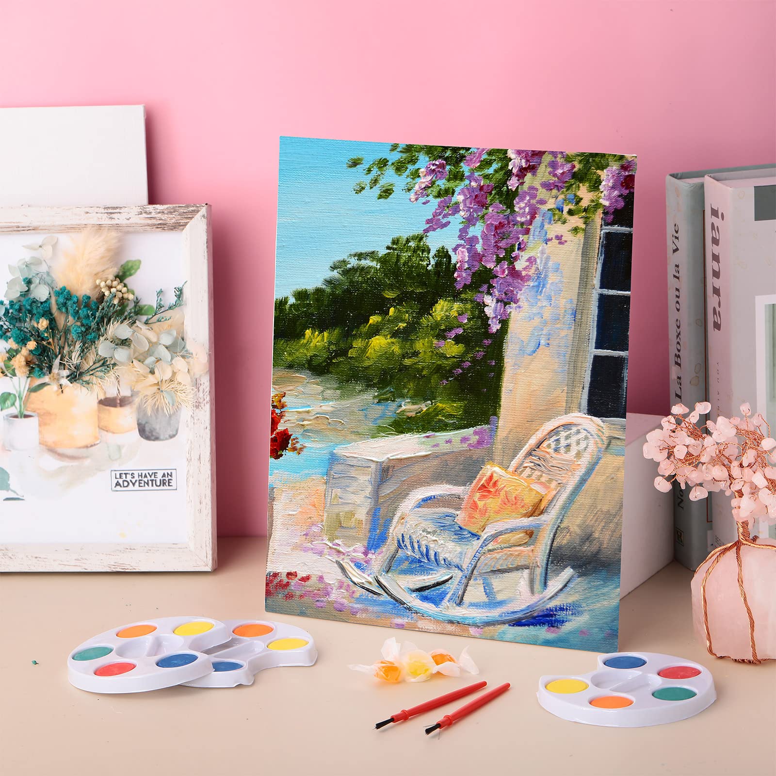 Amazon.co.jp: キャンバスボードと水彩絵の具24枚セット 8 x 10インチ