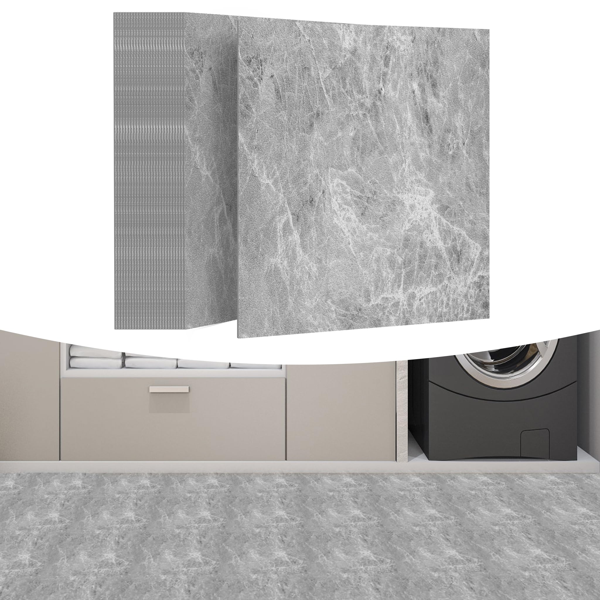 YRHome - Lote de 54 baldosas de PVC autoadhesivas, 5,02 m², 30 x 30 cm, suelo de vinilo laminado impermeable y antideslizante, azulejos decorativos, aspecto de baldosas, roble gris