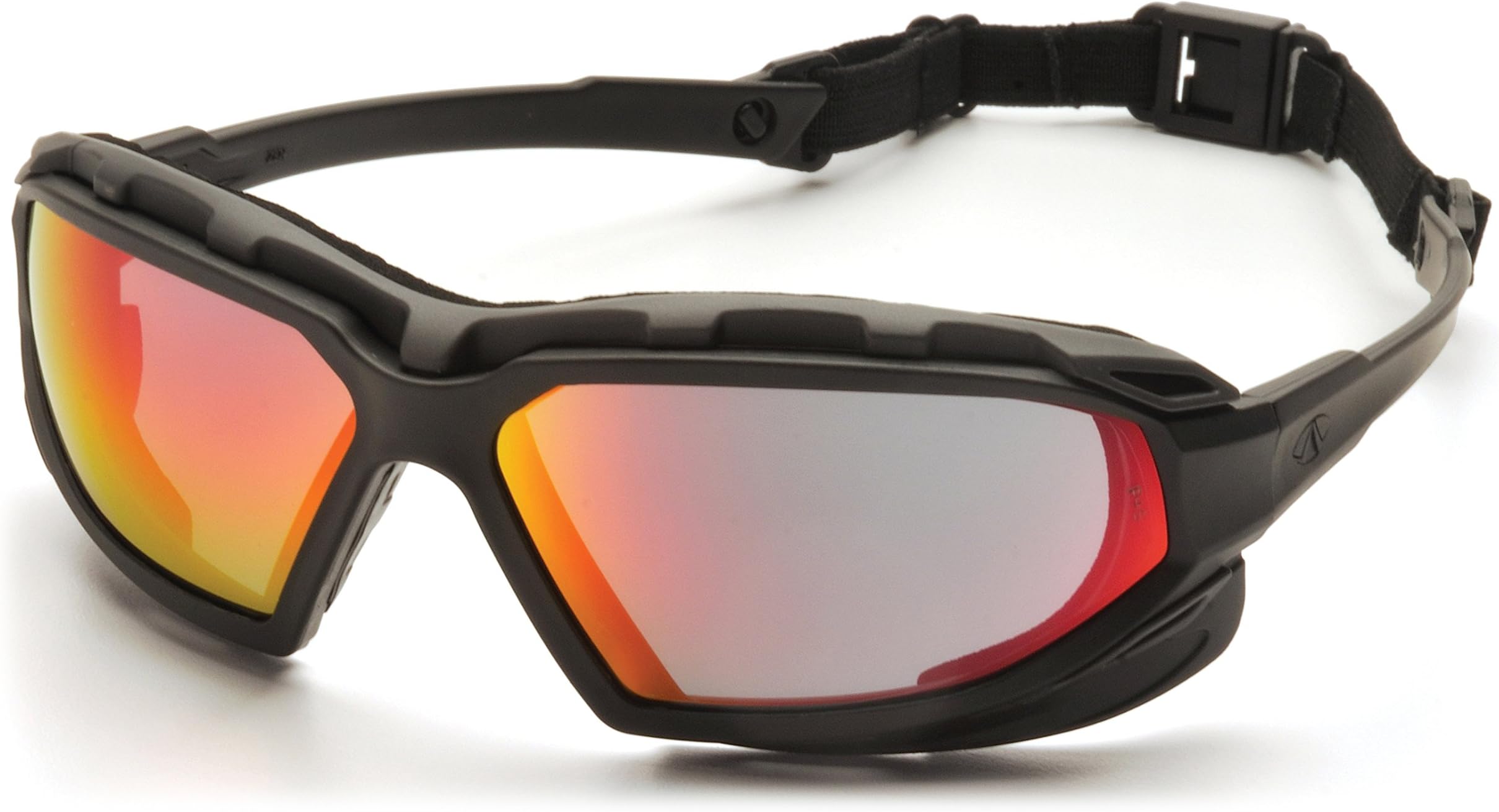 Pyramex Safety Highlander XP Eyewear, BlackGray Frame/Sky Red Mirror