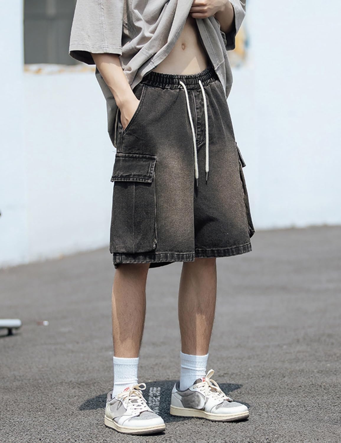 Y2k Baggy Jeans Shorts Men Hip Hop Grunge Jorts Vintage Streetwear Skater - Image 6