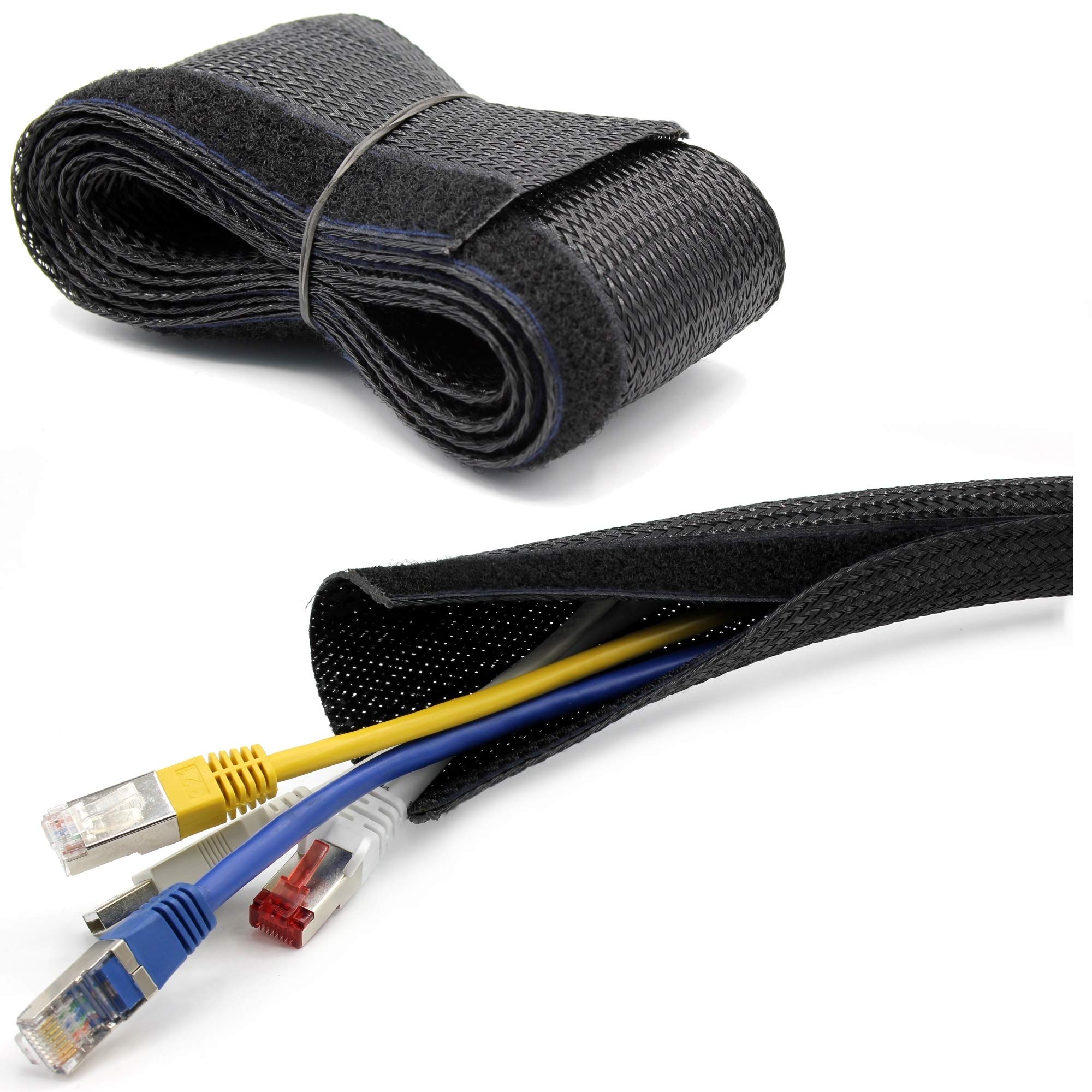 Roline Tubo In Tessuto PVC Per Fascio Di Cavi, Nero, 2,5 M - Foto 7