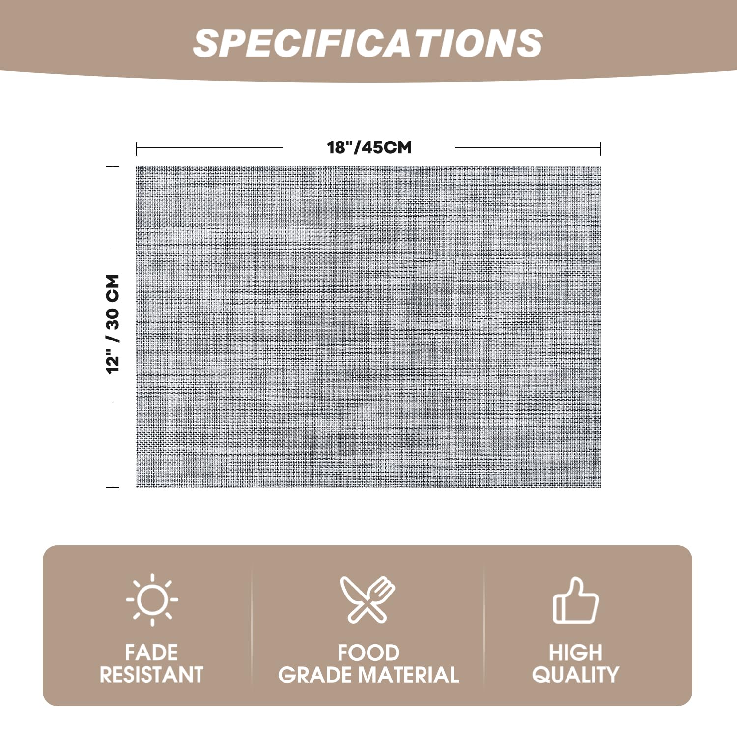Artoid Mode Set di 6 Tovagliette in Finta Pelle Caramello 30 x 45 cm