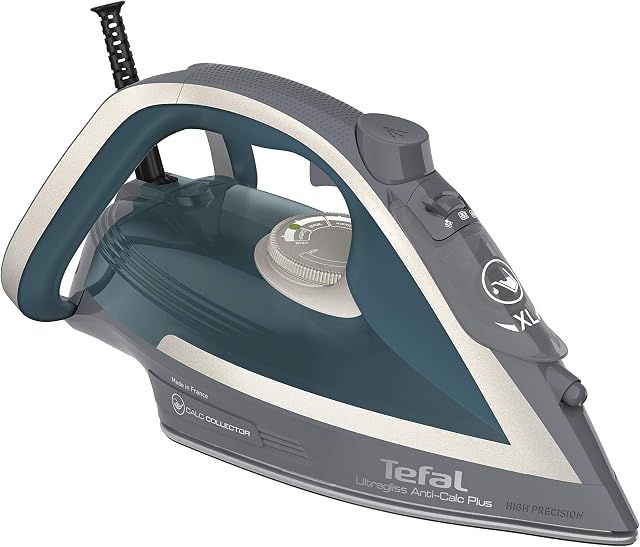 Tefal FV6842 Ultragliss Anti-Calc Plus Żelazko Parowe, 2800 W, Turkusowy/Szary