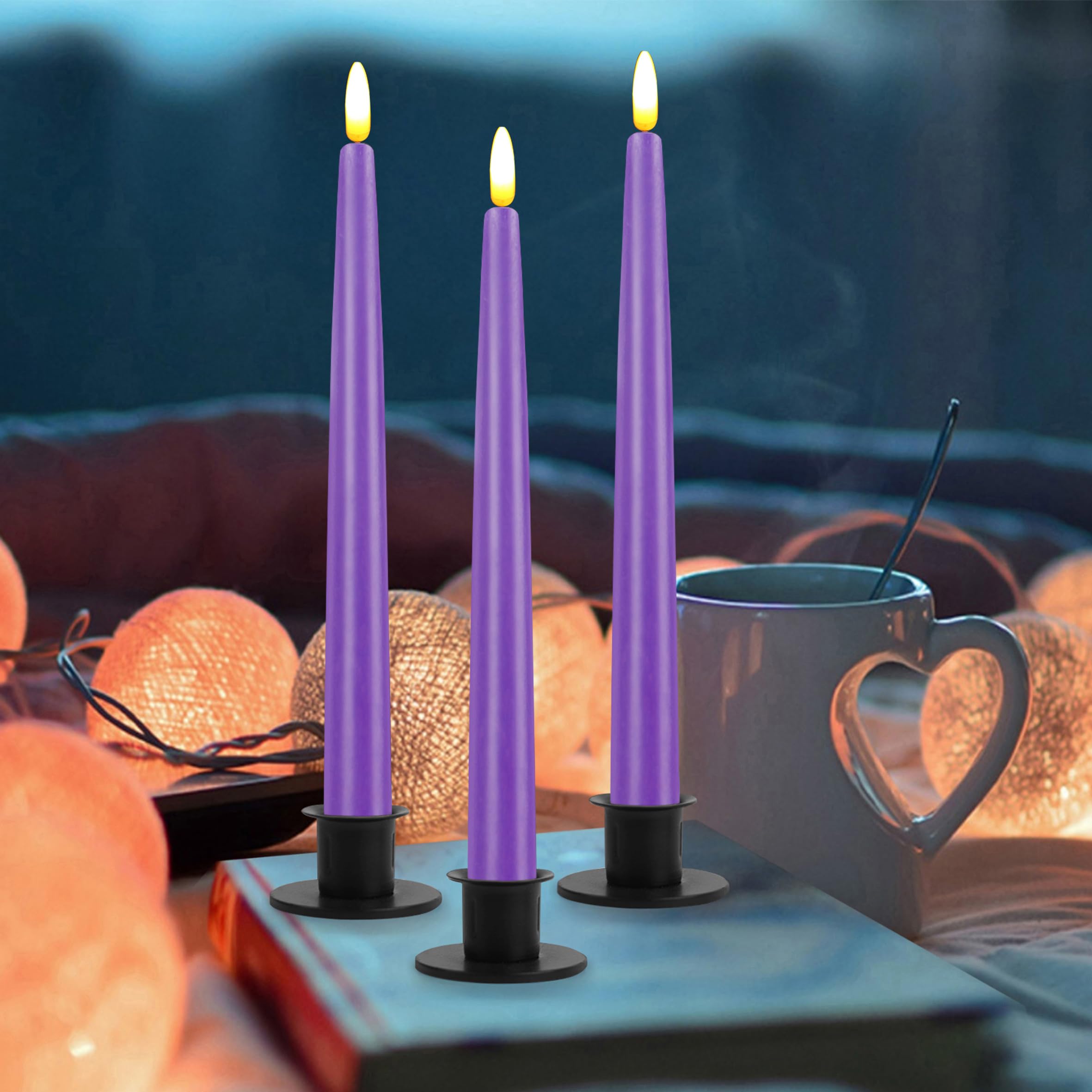 DRomance Candele Led A Forma Di Fantasma Per Halloween - 2 Pezzi In Vera Cera Bianca Con Telecomando E Timer, Luce Tremolante Sicura - 4