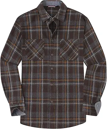 Alex Vando Mens Button Down Shirts Regular Fit Long Sleeve Casual Plaid Flannel Shirt
