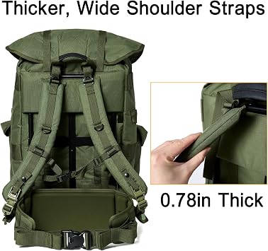 MT Military ALICE Pack Large Size Tactical Rucksack with Aluminum Quick-Release Buckles, and Enhanced Waist Support US Logo