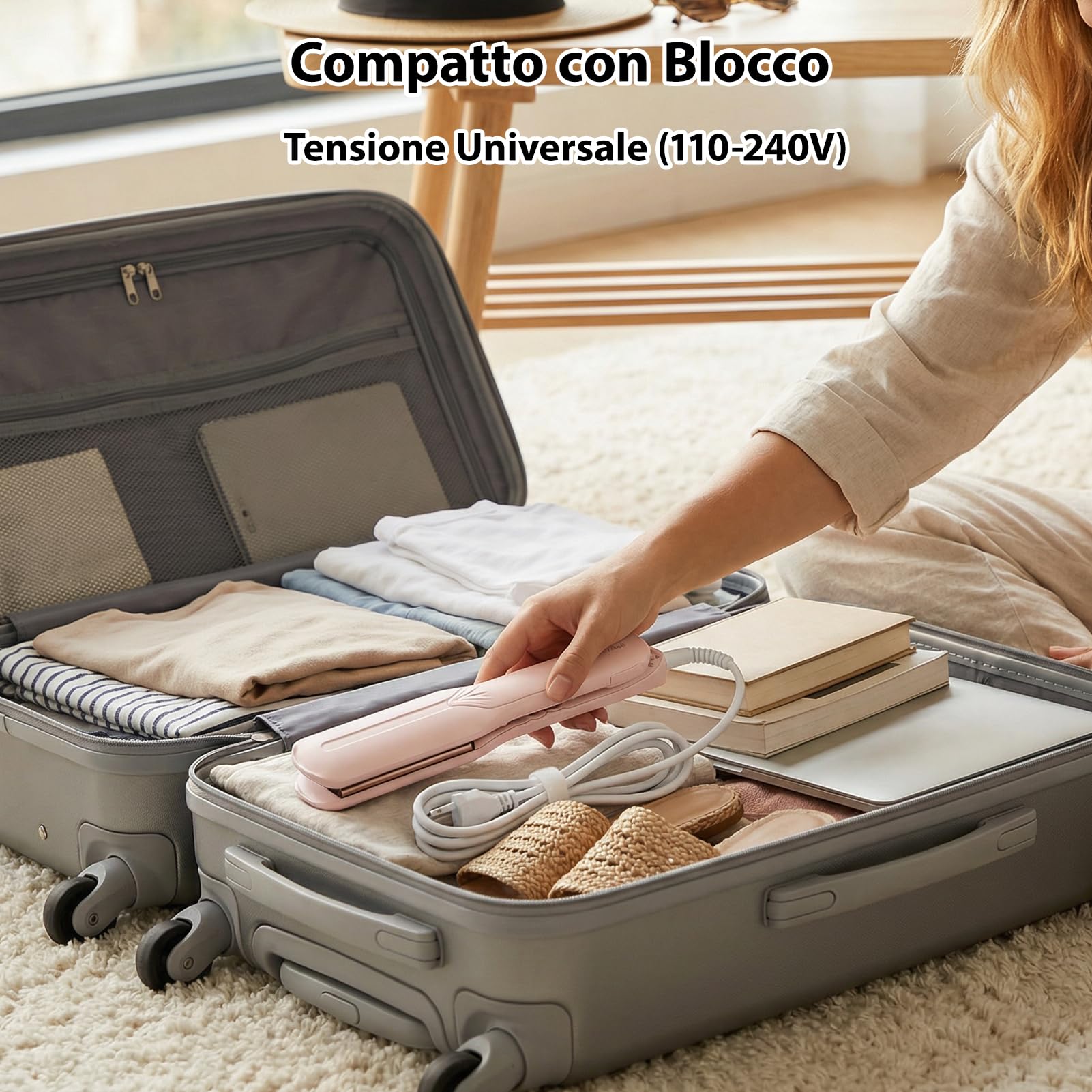 Piastra a Vapore Infrarossa con Piastre in Ceramica | Piastre Larghe 38mm per Capelli Lunghi e Spessi | 140-220°C con Spegnimento Automatico