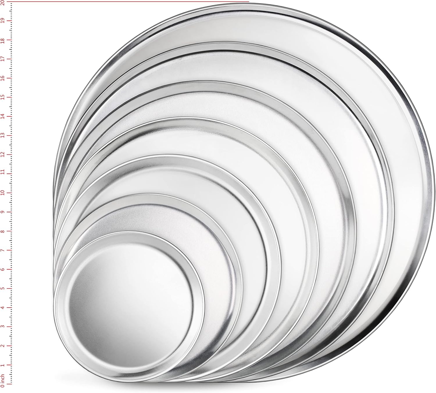 New Star Foodservice Restaurant-Grade Aluminum Pizza Pan, Baking Tray, Coupe Style, 14 Inch